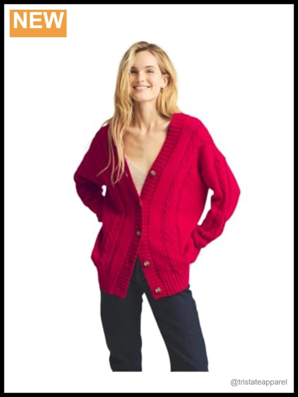 Women's Cotton Cashmere Cardigan Relaxed V-Neck Tunic